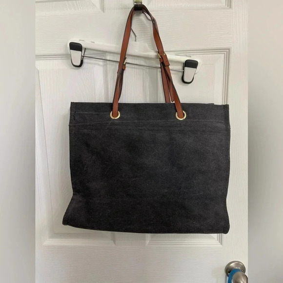 Most Wanted Charcoal gray black canvas tote bag "Cherish Every Moment" - Picture 2 of 4